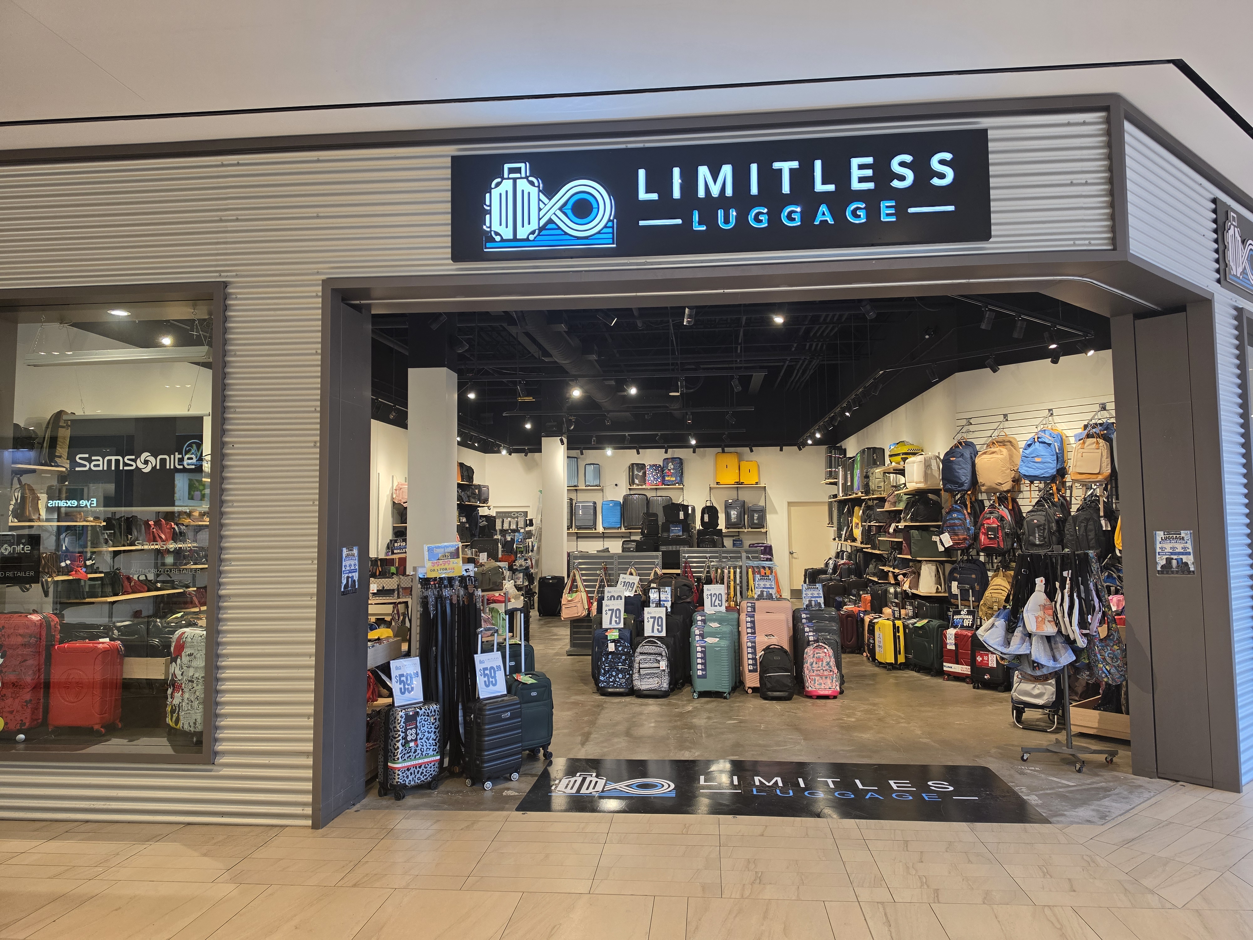 Limitless Luggage storefront at Londonderry Mall