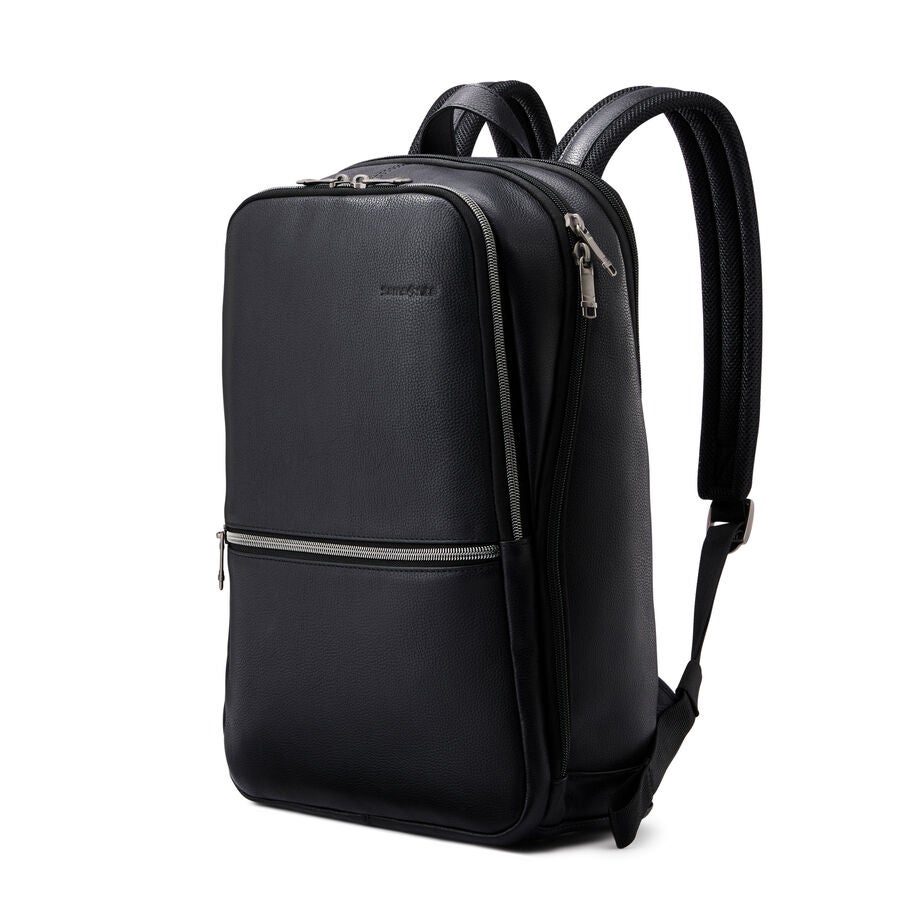 Samsonite Classic Leather Slim Backpack — Black