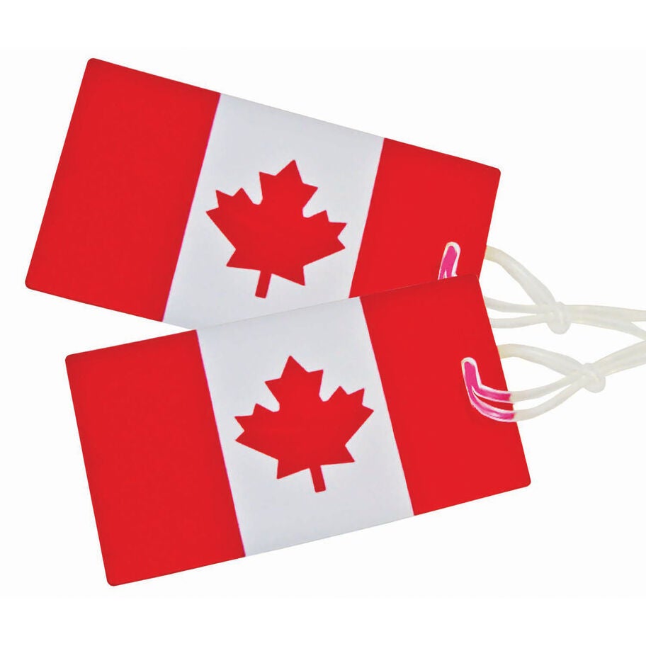 Samsonite 2 Pack Canadian Flag Luggage ID Tags — Red/White