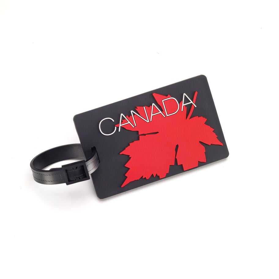 Samsonite Canadian Luggage ID Tag — Maple Leaf Red/Black