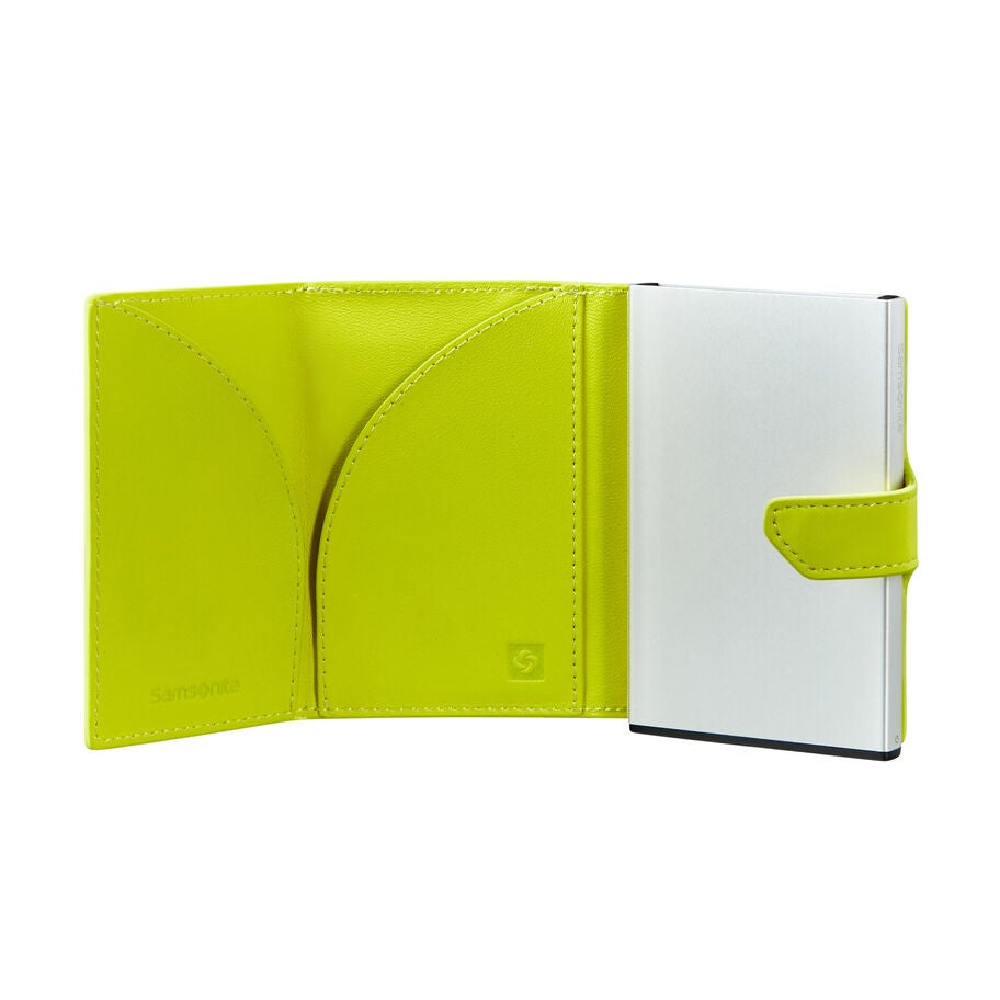 Samsonite Alu Fit X Proxis Slide-Up Wallet — Lime, detail view