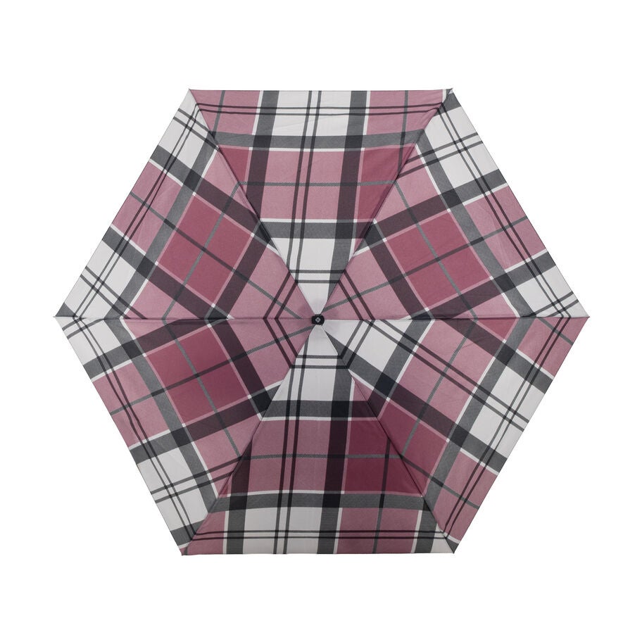 Samsonite Manual Flat Umbrella — Garnet Red Check