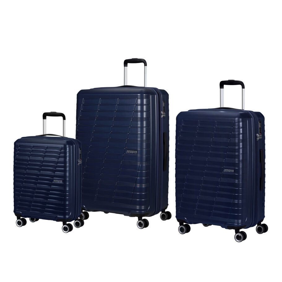 American Tourister Surftime Spinner 3 Piece Set (CO/M/L) — Metallic Blue