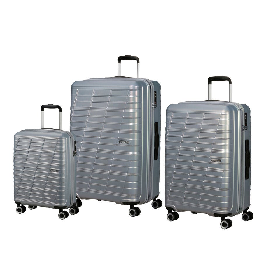 American Tourister Surftime Spinner 3 Piece Set (CO/M/L) — Silver