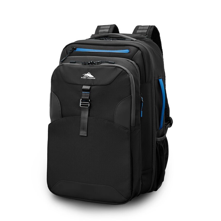 High Sierra Hi-Life 3-in-1 Convertible Wheeled Backpack — Black/Blue