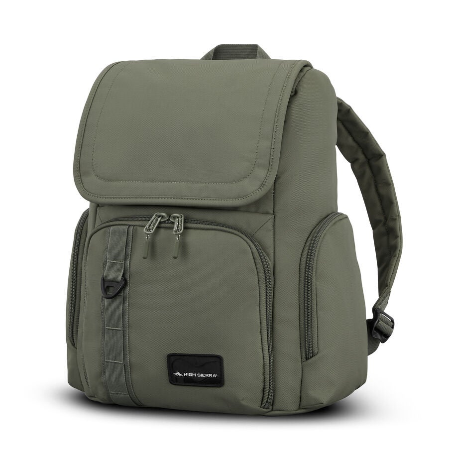 High Sierra Lineage Flap Backpack — Olive