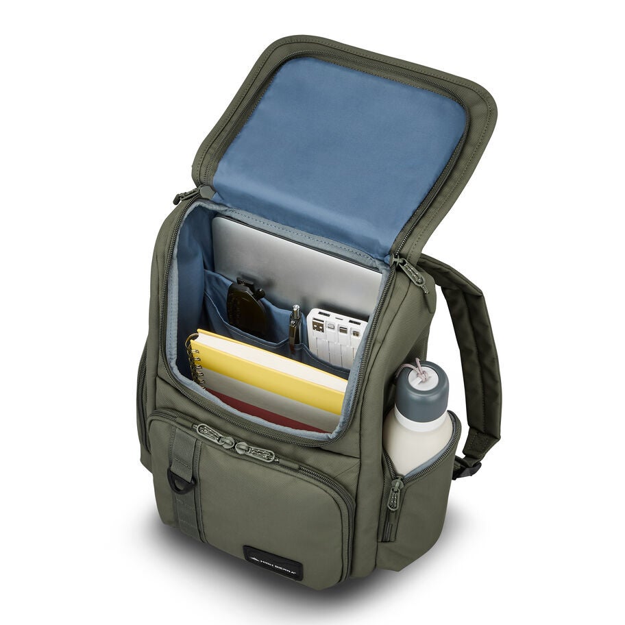 High Sierra Lineage Flap Backpack — Olive